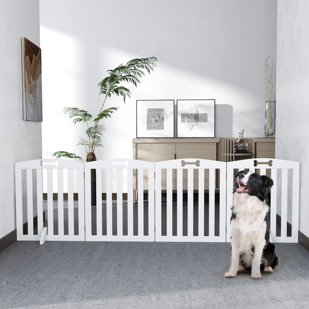 Cancello per Cani Pieghevole ¨C Zephmum ¨C Bianco 207,5 cm