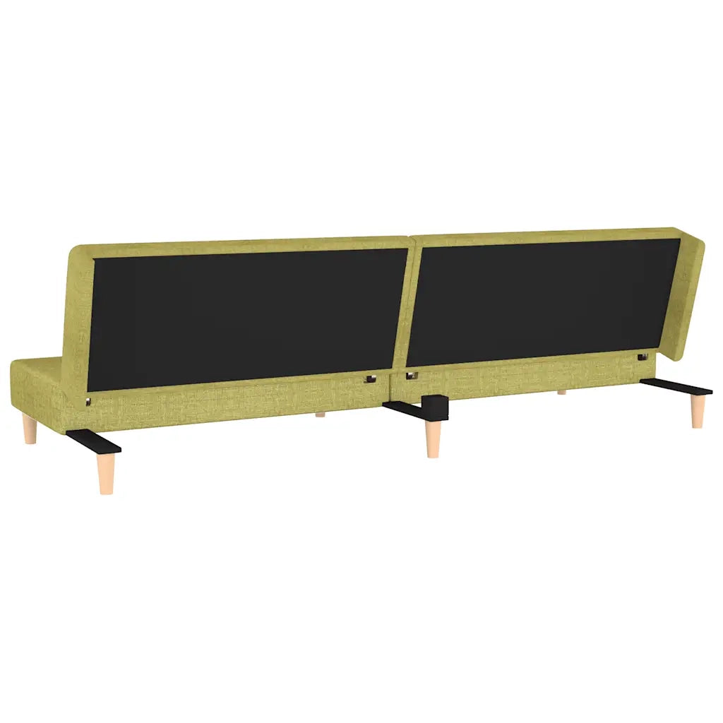 Divano Letto a 2 Posti con 2 Cuscini Verde in Tessuto 375894
