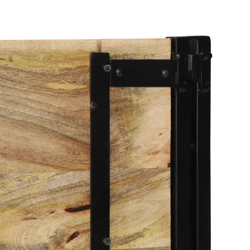 Testiera | Testata 140 cm in Legno Massello di Mango e Ferro