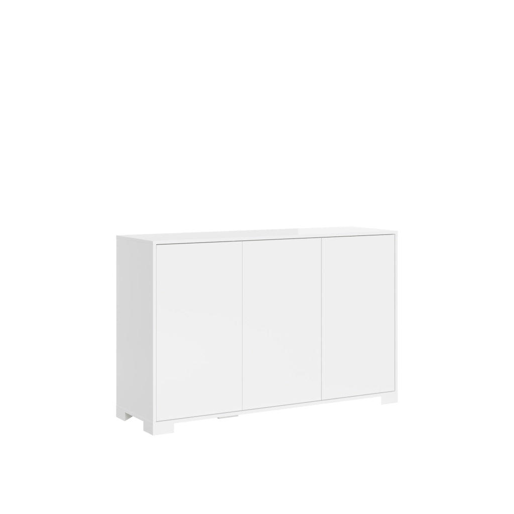 Madia 3 Ante 130x40x83 cm Lumina Bianco Lucido