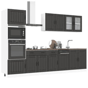 Set Mobili da Cucina 7 pz Kalmar Neri Legno Multistrato 3314742