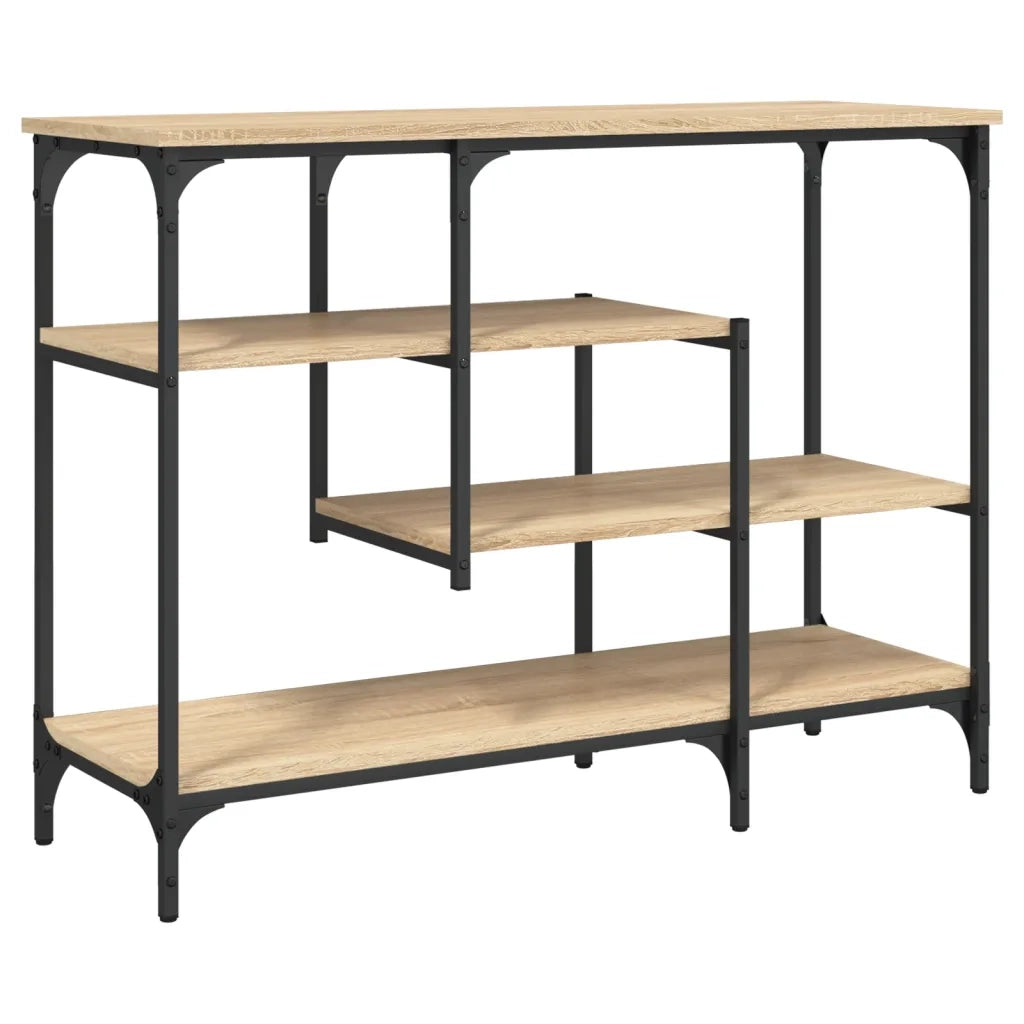 Tavolino Consolle con Ripiani-Tavolino da soggiorno Rovere Sonoma 100x35x75 cm