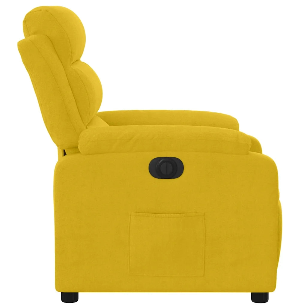 Divano Sedia-Poltrona Reclinabile Elettrica Gialla in Velluto 308438