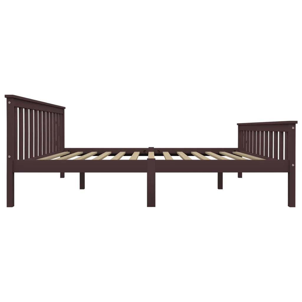 Giroletto senza Materasso Marrone Scuro 160x200 cm Legno Pino 283236
