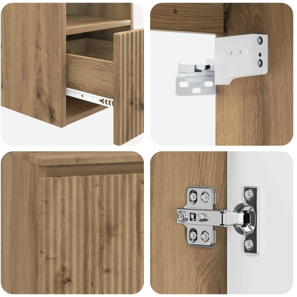Set di mobili per il bagno 5 pz Rovere Artigianale 3405992