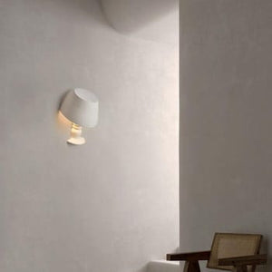 Applique lampada da parete in gesso a forma lume verniciabile attacco E14