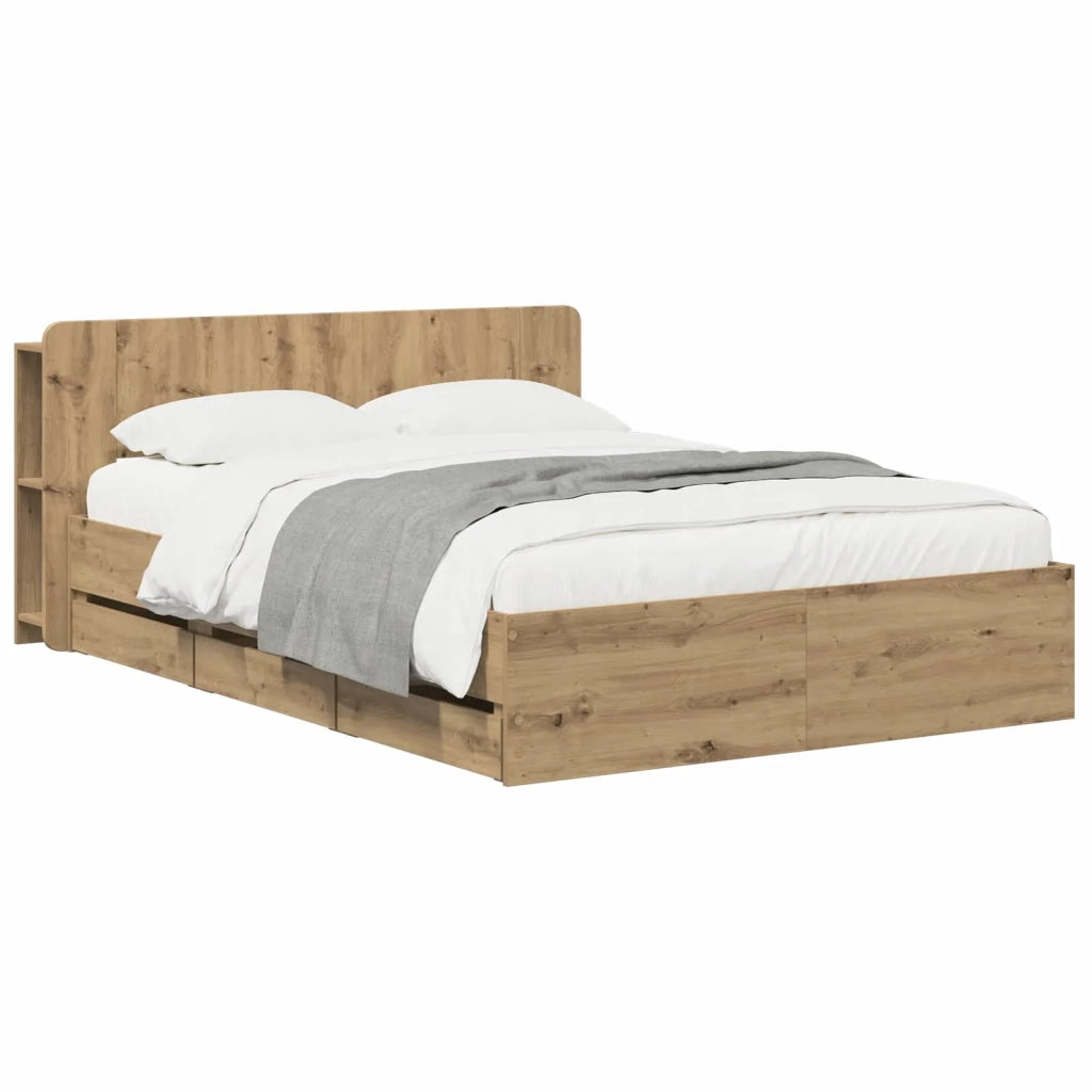 Struttura del letto con stoccaggio e testata Rovere Artigianale 3445802