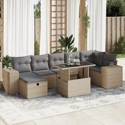 Set Divano da Giardino 5 pz con Cuscini Beige in Polyrattan 3327949