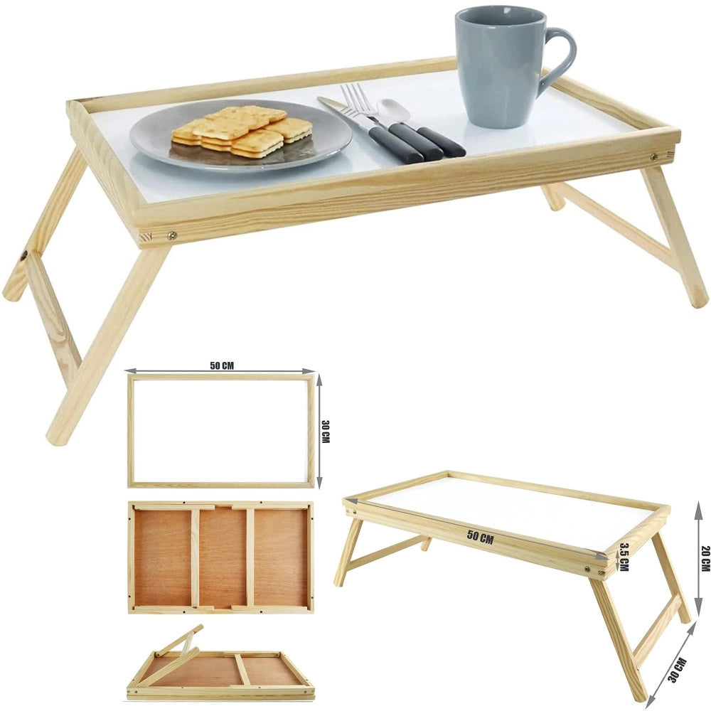 Trade Shop - Tavolino Legno Colazione Letto Pieghevole Tavolo Lettura Multiuso Notebook -