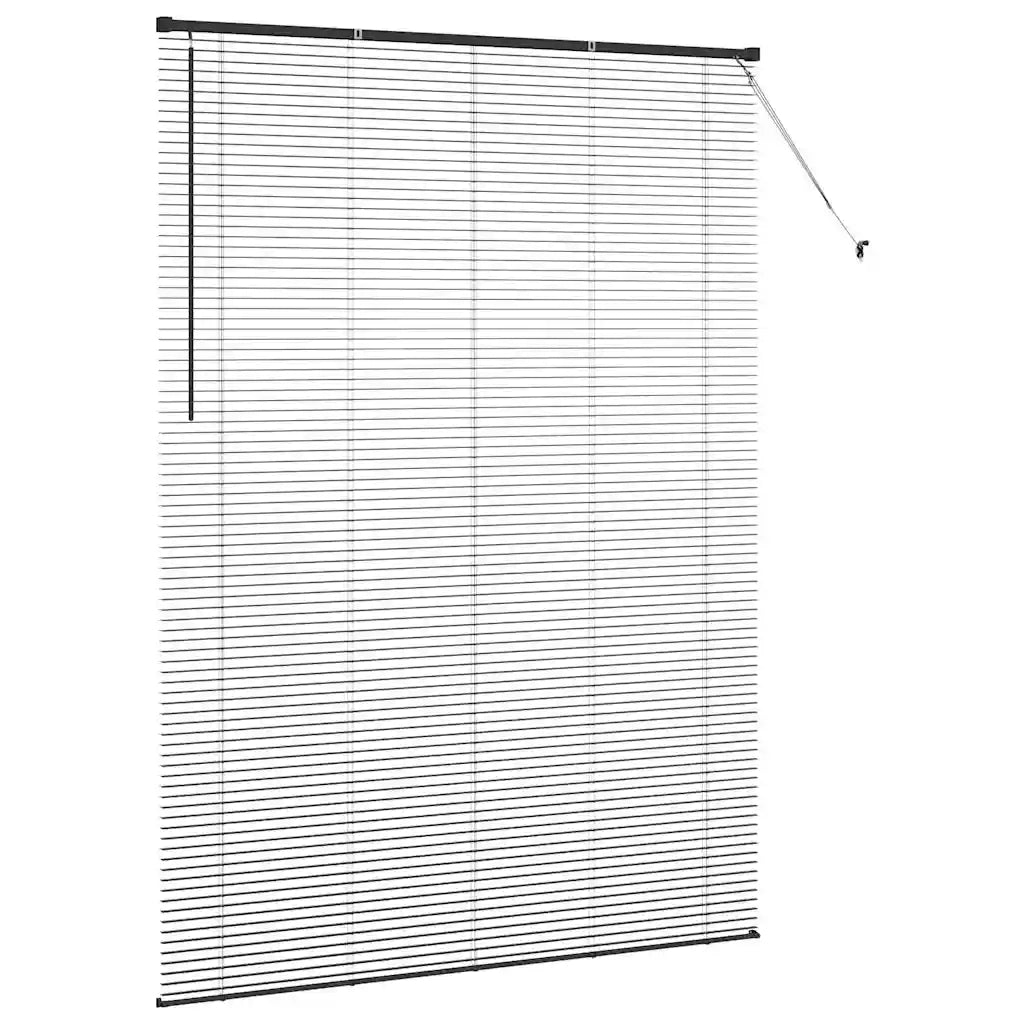 vidaXL Tenda per Finestra con tende Nero Alluminio