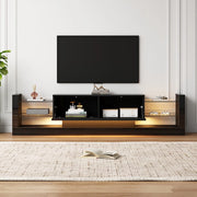 Mobile TV con LED e Ante in Vetro ¨C Xylo ¨C Bianco Lucido, 181 cm