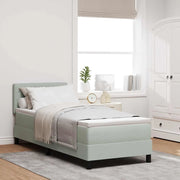 Letto a Sorgente LED con led Grigio chiaro 80 x 200 cm Velluto