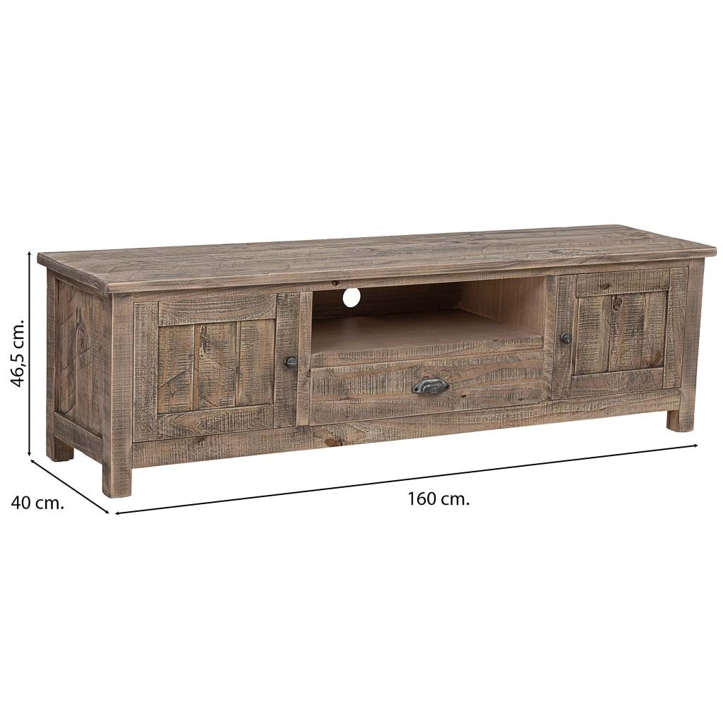 Mobiletto basso in legno marrone 160x40x46,5h cm