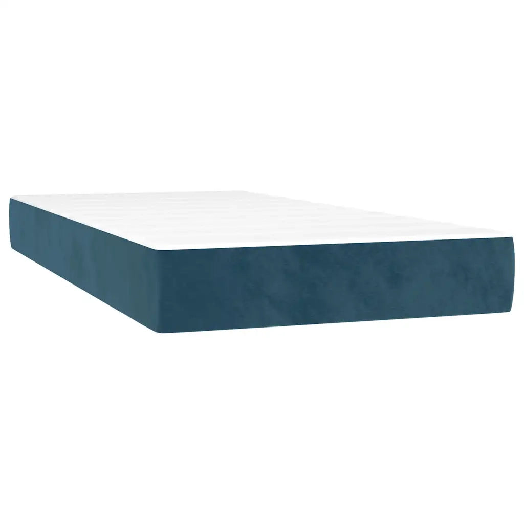 Giroletto a Molle con Materasso Blu Scuro 80x200 cm in Velluto 3127701
