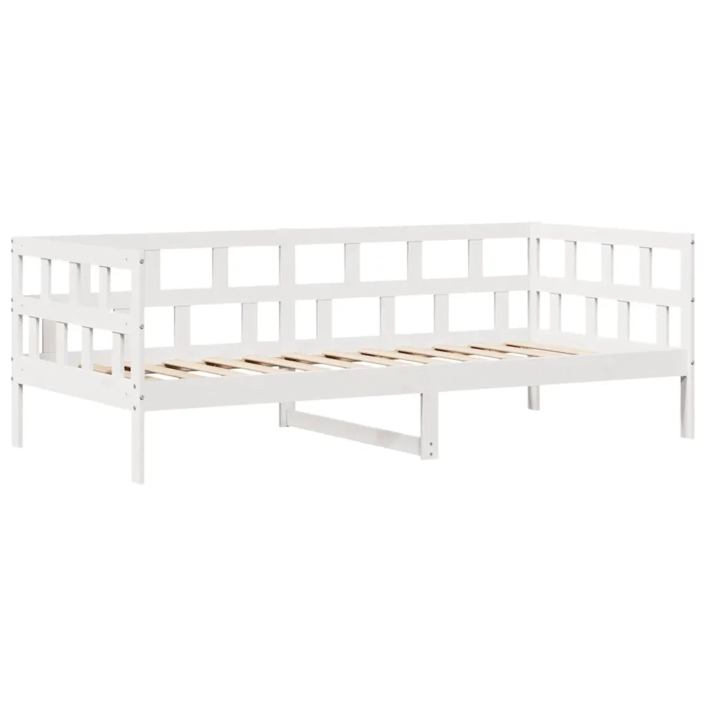 Dormeuse con Cassetti Bianco 90x200 cm Legno Massello di Pino 3302084