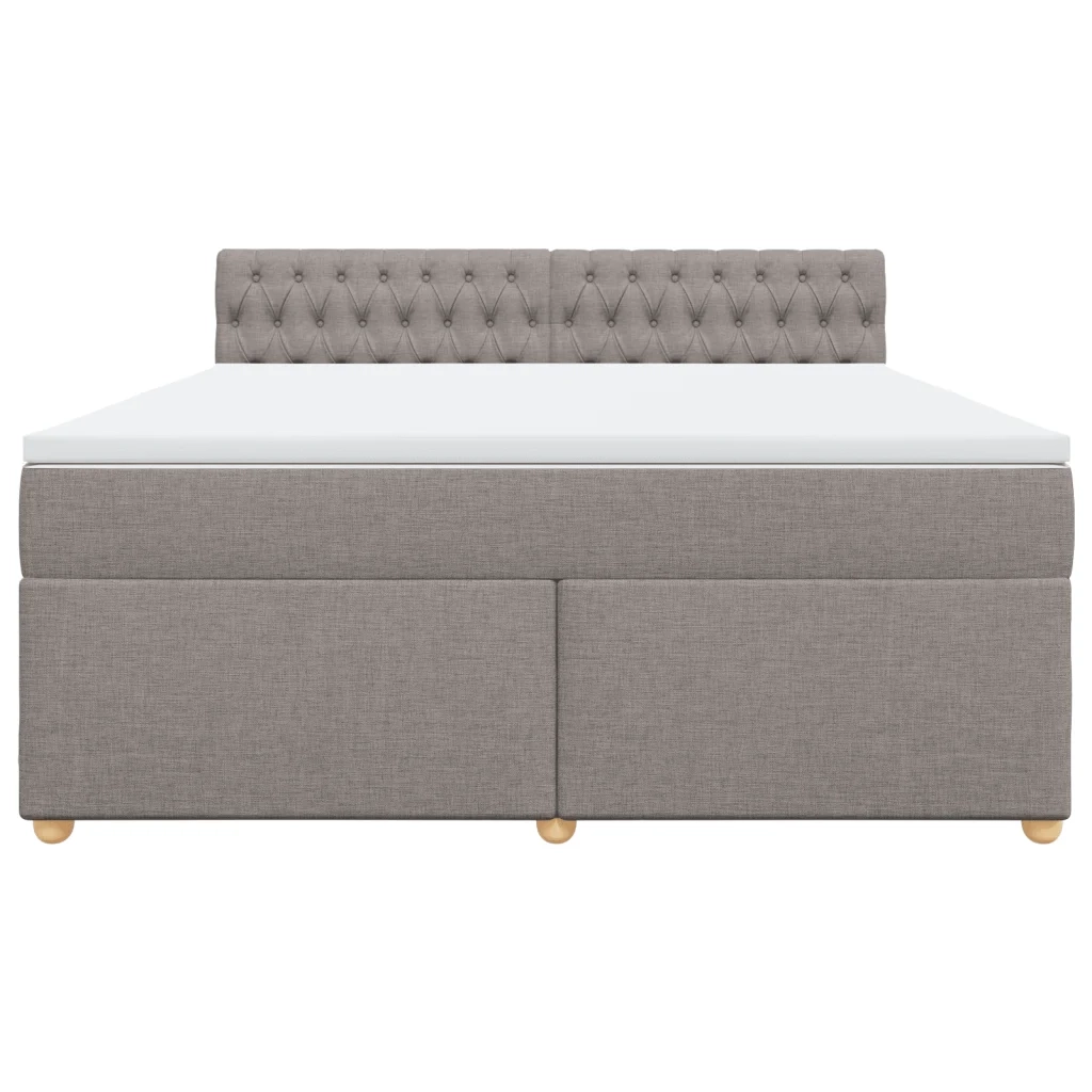 vidaXL Giroletto a Molle con Materasso Tortora 180x200 cm in Tessuto