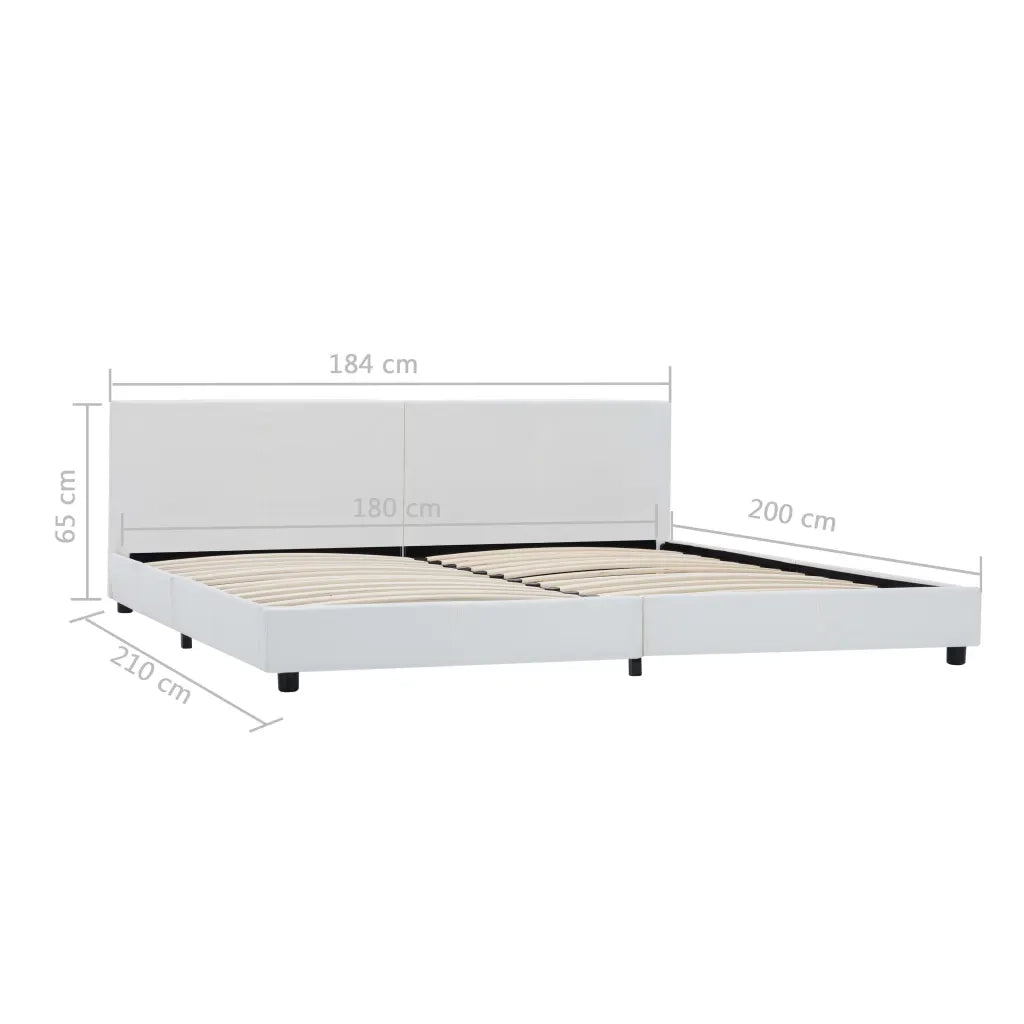 Giroletto-Struttura Letto Bianco in Similpelle 180x200 cm 435216