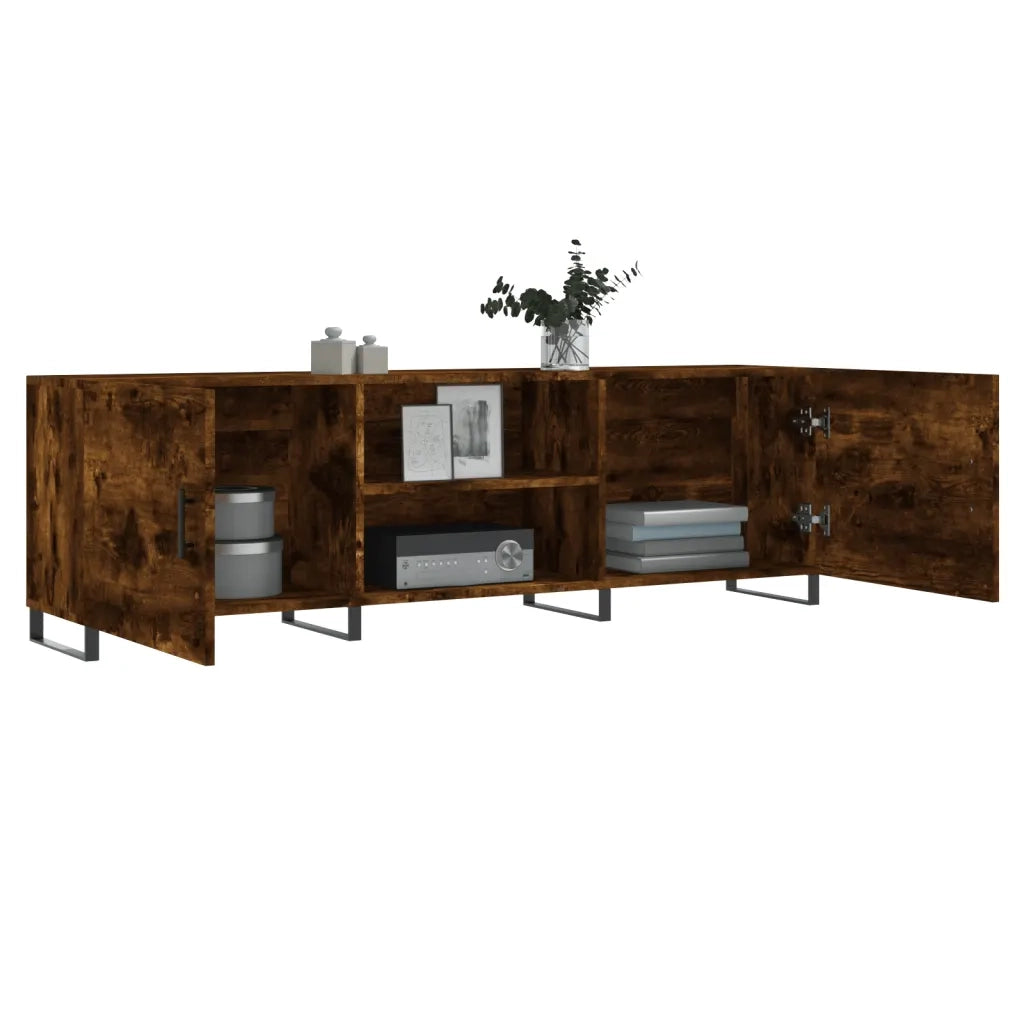 Mobile Porta TV Rovere Fumo 150x30x50 cm in Legno Multistrato 829121