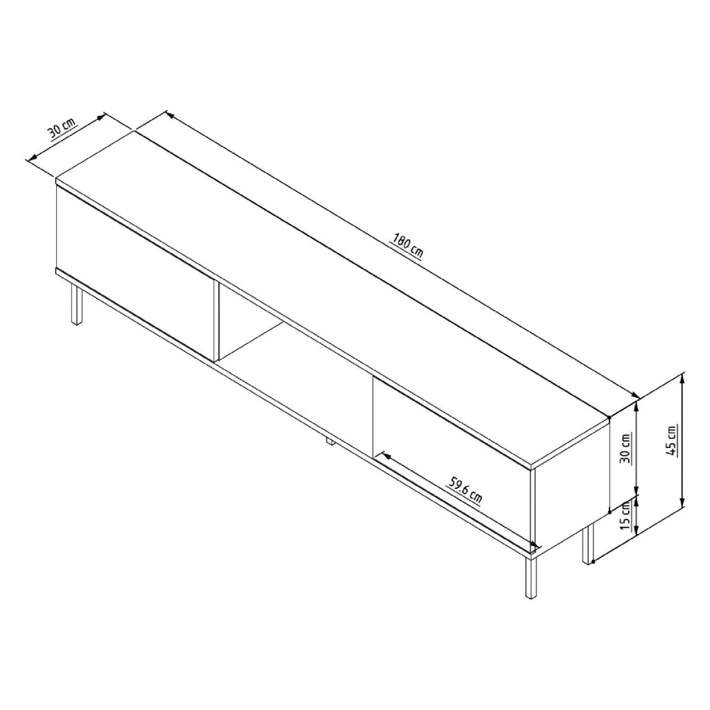 Imerese, Mobile Porta tv 2 Ante, 180x30x45h cm Bianco