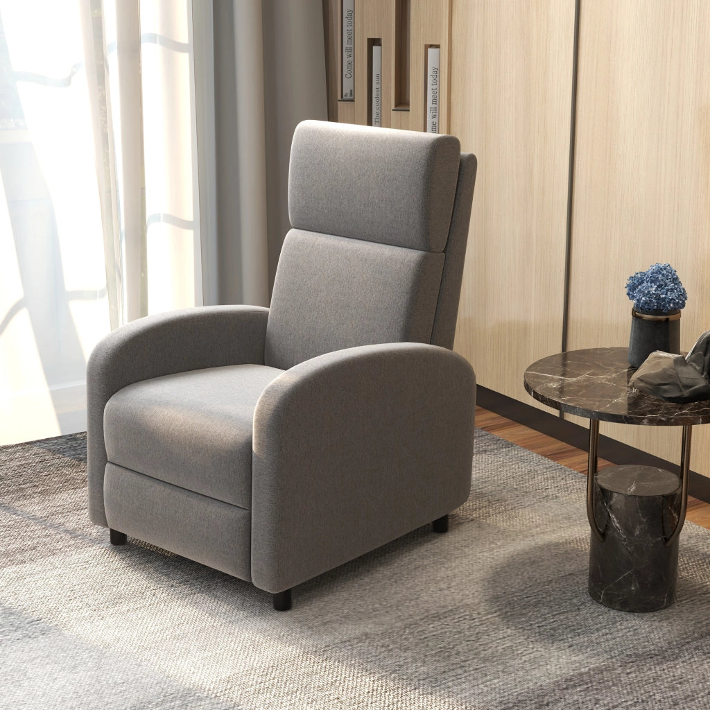 Poltrona Relax 160° in tessuto effetto lino, con poggiapiedi, portata fino a 120 kg, design moderno per soggiorno, ufficio e studio