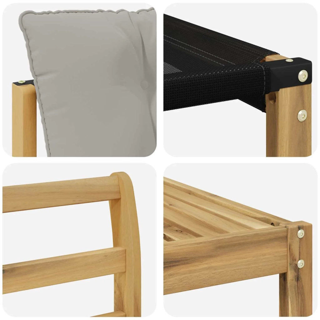 Set di divani da esterno 5 pz Bianco e Grigio Chiaro 3389189