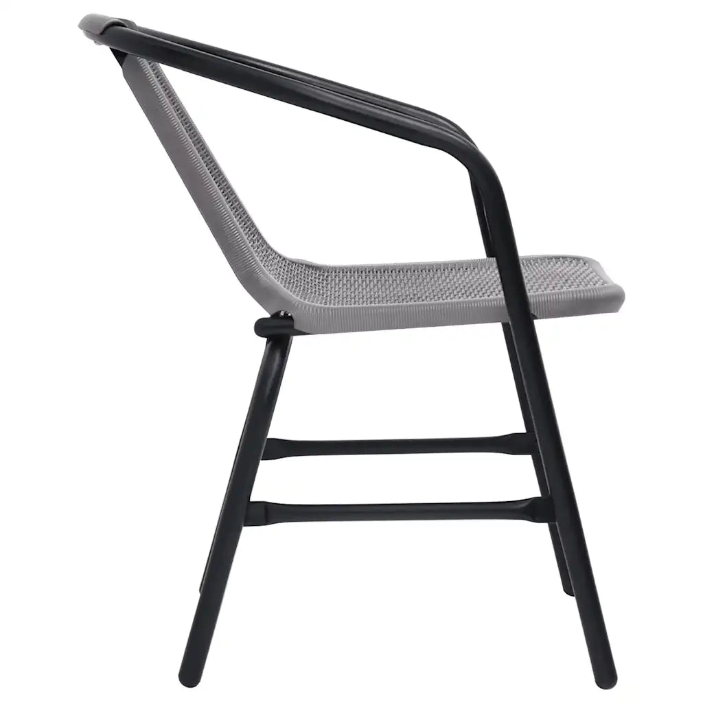 Sedie da Giardino 4 pz Nere Plastica Stile Rattan Acciaio 110kg cod mxl 57111