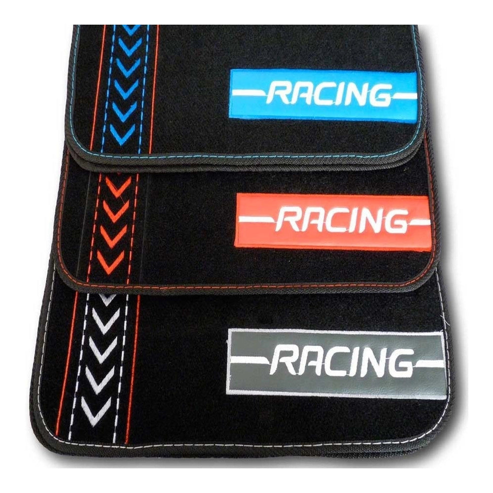 Trade Shop - Tappetini Per Auto Universali Antiscivolo Set Tappeti 4pz. 3 Colori Racing -