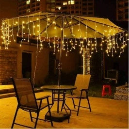 TENDA LUMINOSA NATALIZIA CASCATA DA ESTERNO  LUCI DI NATALE 250/300LED 10 METRI LUCE BIANCO CALDO - ZENCOCCO