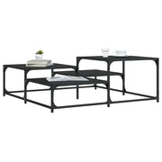 Tavolino da Salotto-Tavolino da soggiorno-Tavolo Nero 107x107x40 cm in Legno Multistrato