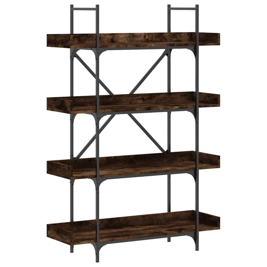 Libreria 4 Ripiani Rovere Fumo 100x33x145,5cm Legno Multistrato 837694