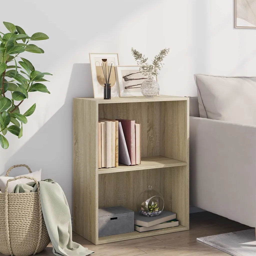 Libreria 2 Ripiani Rovere Sonoma 60x30x76,5cm Legno Multistrato 800966