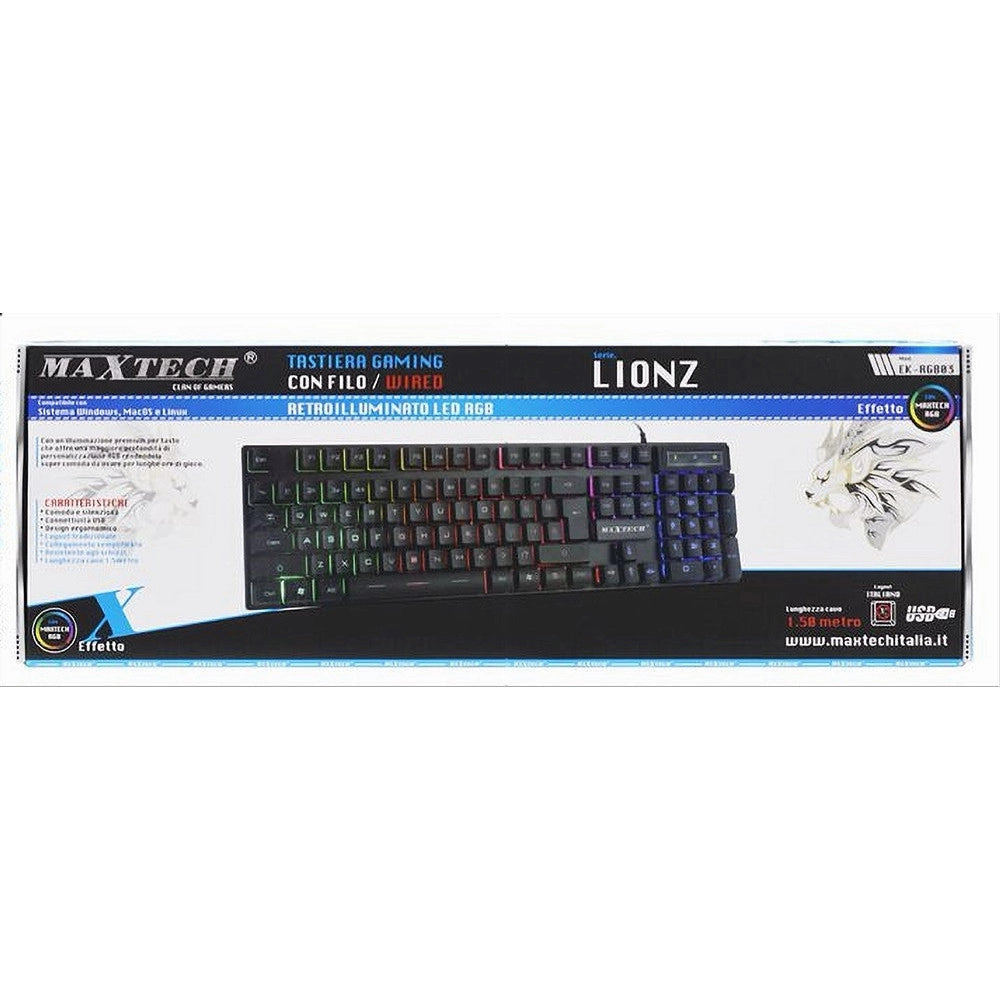 Trade Shop - Tastiera Gaming Da Gioco Led Retroilluminata Rgb Keyboard Pc Con Filo Ek-rgb03 -