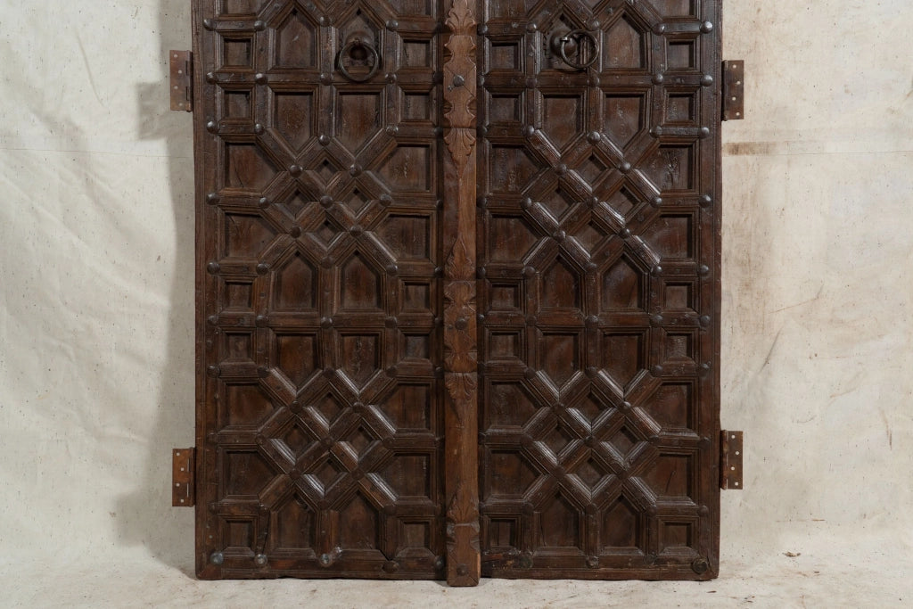 Biscottini Porta portone in legno massello e ferro da interno o da esterno vecchia e antica medievale scorrevole