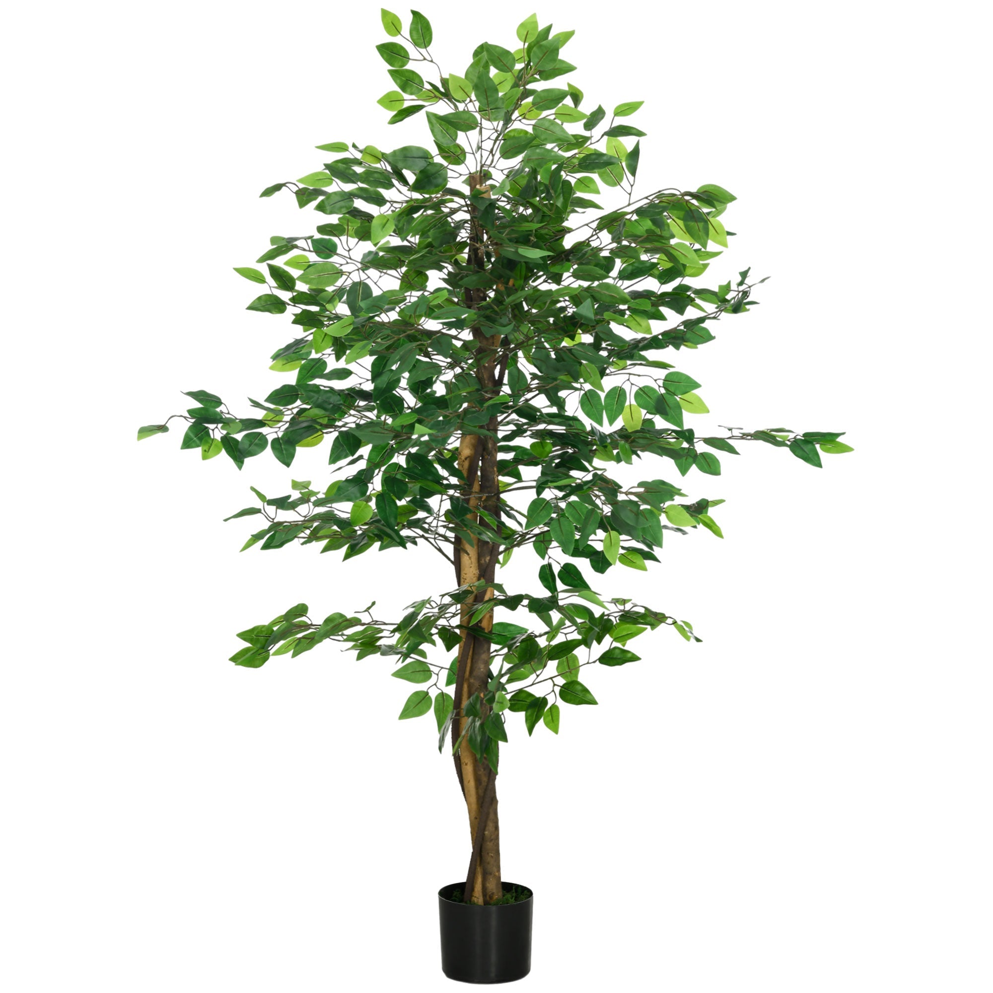 Pianta Artificiale di Ficus da Interno e Esterno H150 cm con Vaso Verde
