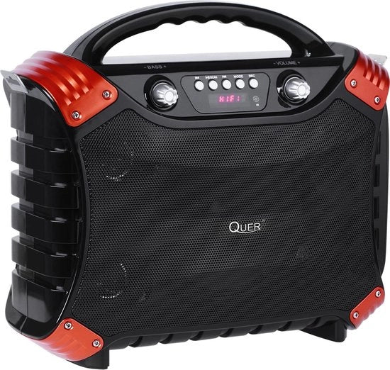 Quer KOM0837 - Altoparlante portatile + microfono - Set con BLUETOOTH, MP3, Radio FM, KARAOKE