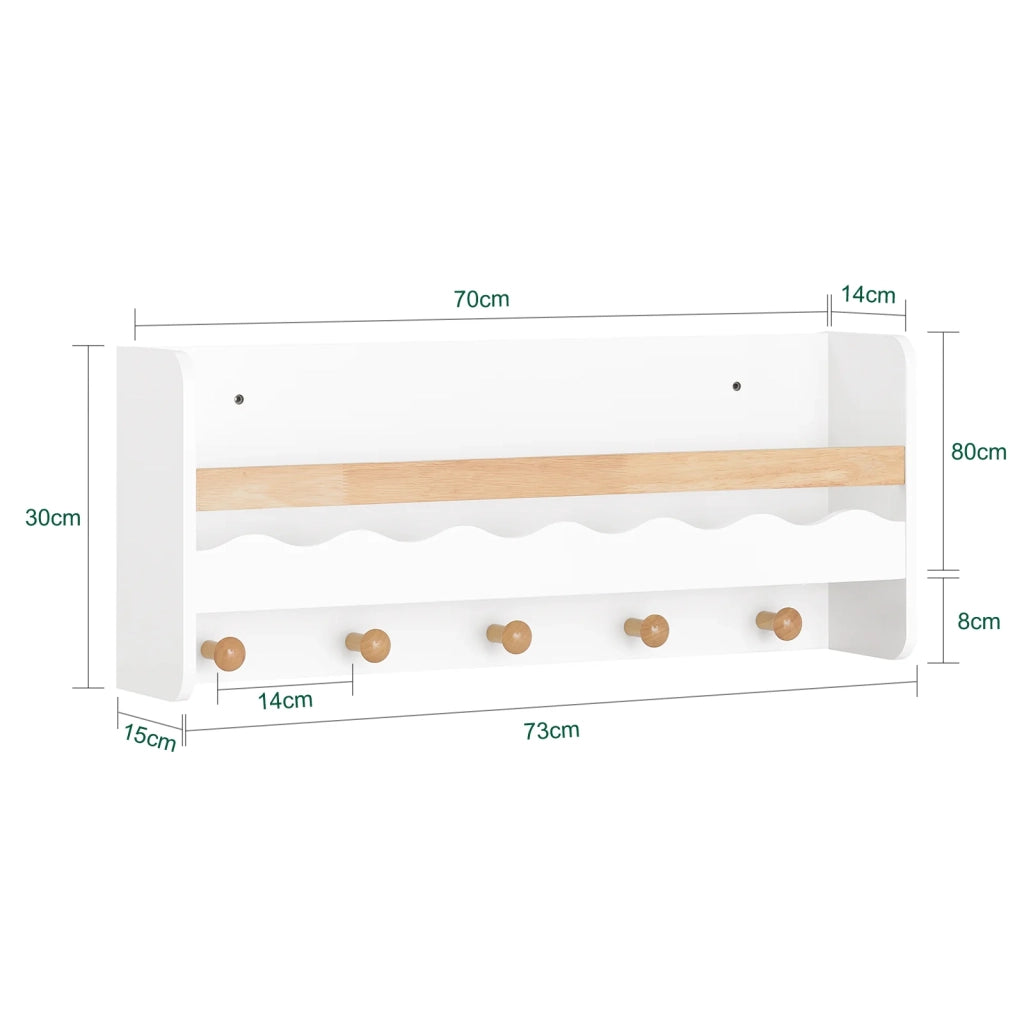 Armadio Da Parete Per Bambini Con Ripiano Per Bambini 73x30x15cm KMB78-W SoBuy