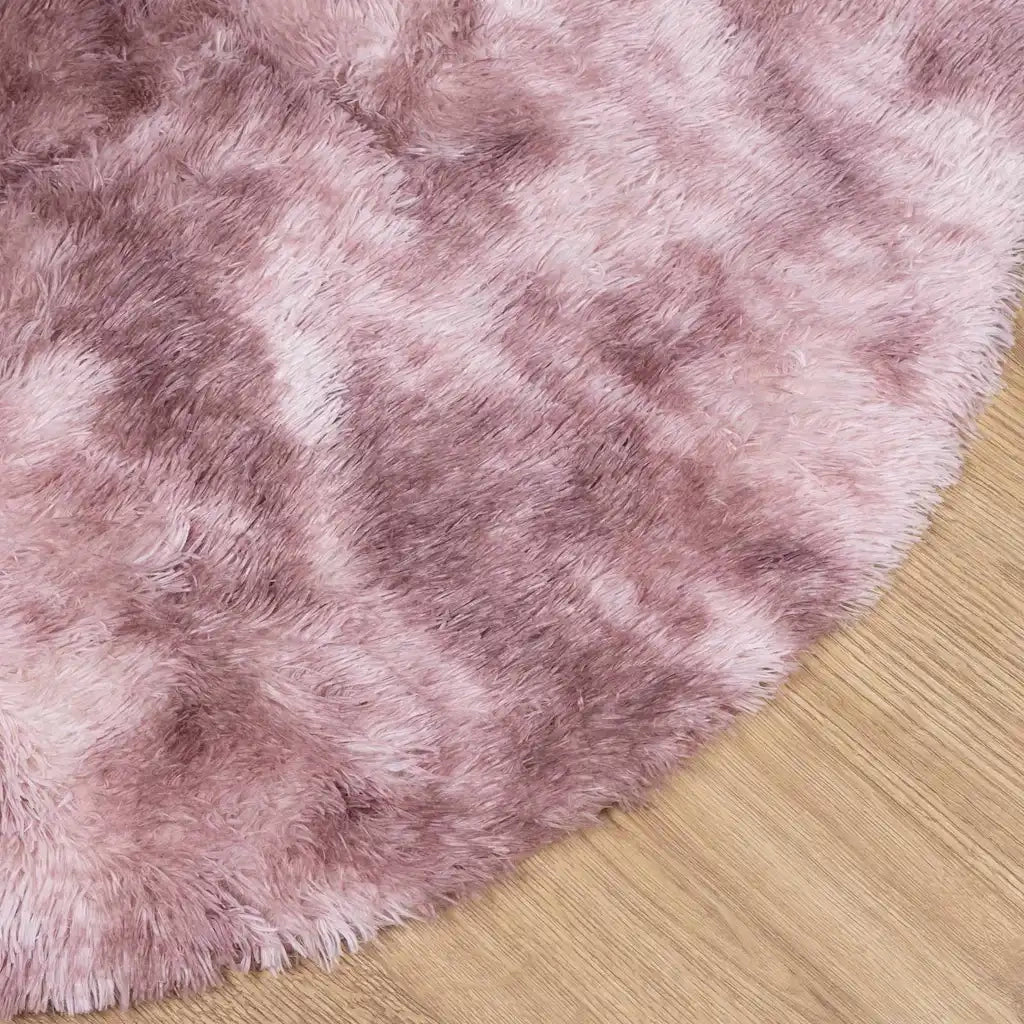 Tappeto Shaggy a Pelo Lungo NAVARRA Rosa Antico 120x120cm