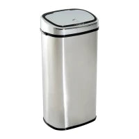 Pattumiera Cestino dei Rifiuti in Acciaio Inox con Sensore a Infrarossi 68L, Rettangolare, Argento