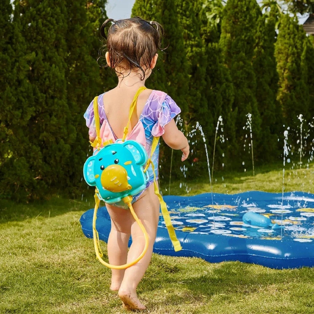 Trade Shop - Zaino Con Pistola Ad Acqua Elefante Per Estate Piscina Spiaggia Giochi Bambini -