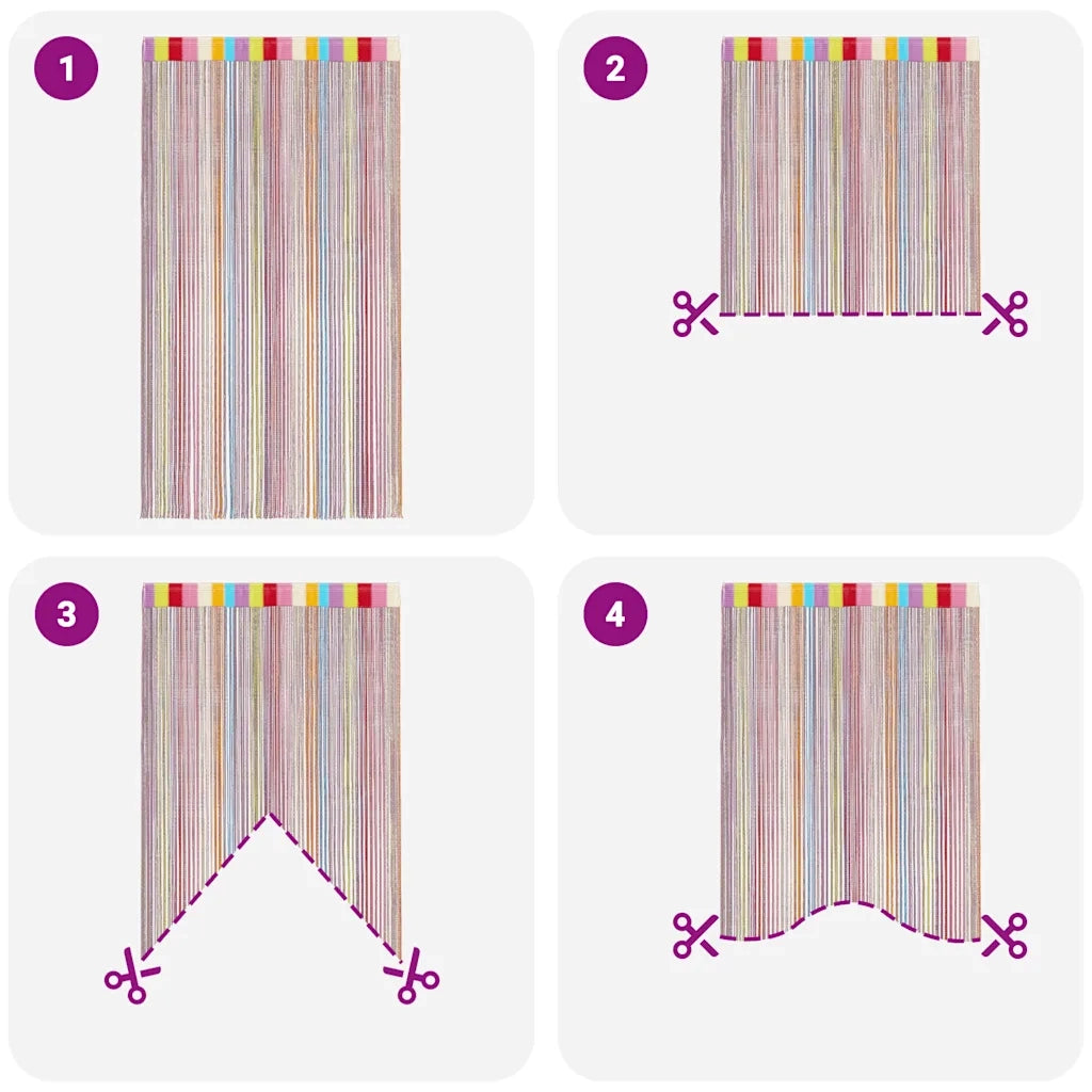 vidaXL Tende a Filo 2 pz Multicolore 100x250 cm