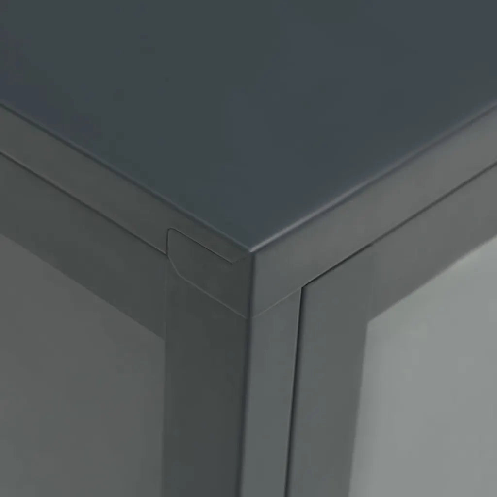 Credenza Antracite 70x35x70 cm in Acciaio e Vetro