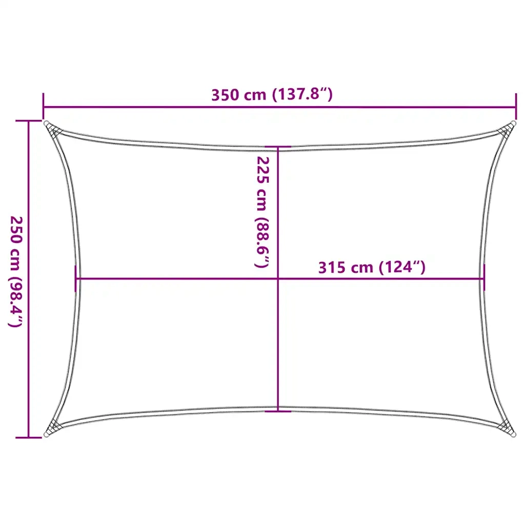 Vela Parasole-Telo Ombra-Vela Ombreggiante 160 g/m2 Rossa 2,5x3,5 m in HDPE