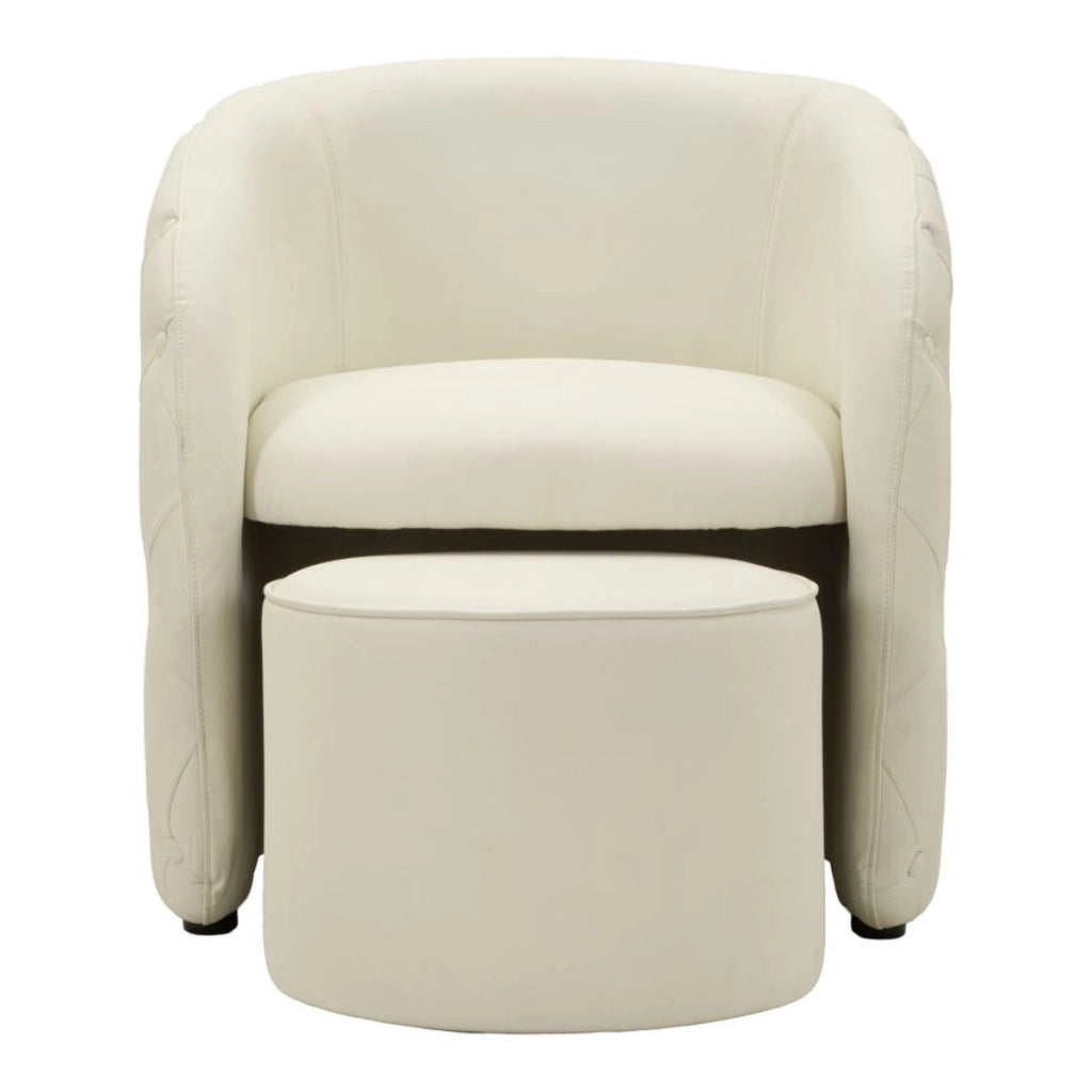 Poltrona con pouf Zagabria in bianco