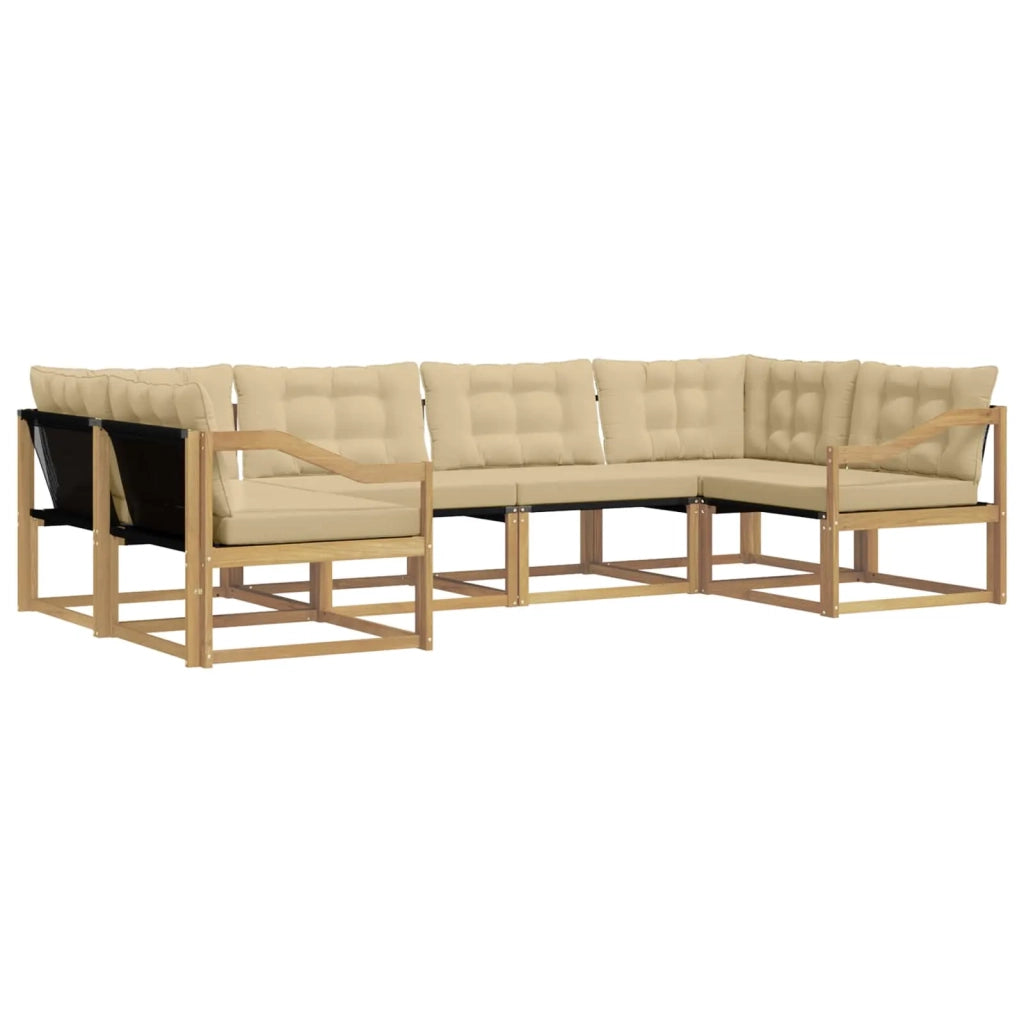 Set di divani da esterno 6 pz Bianco e Beige 3389031