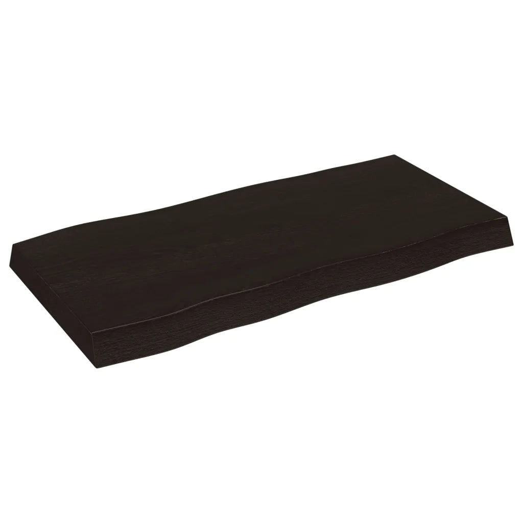 Piano Tavolo Marrone Scuro 80x40x(2-6)cm in Rovere Non Trattato 364006