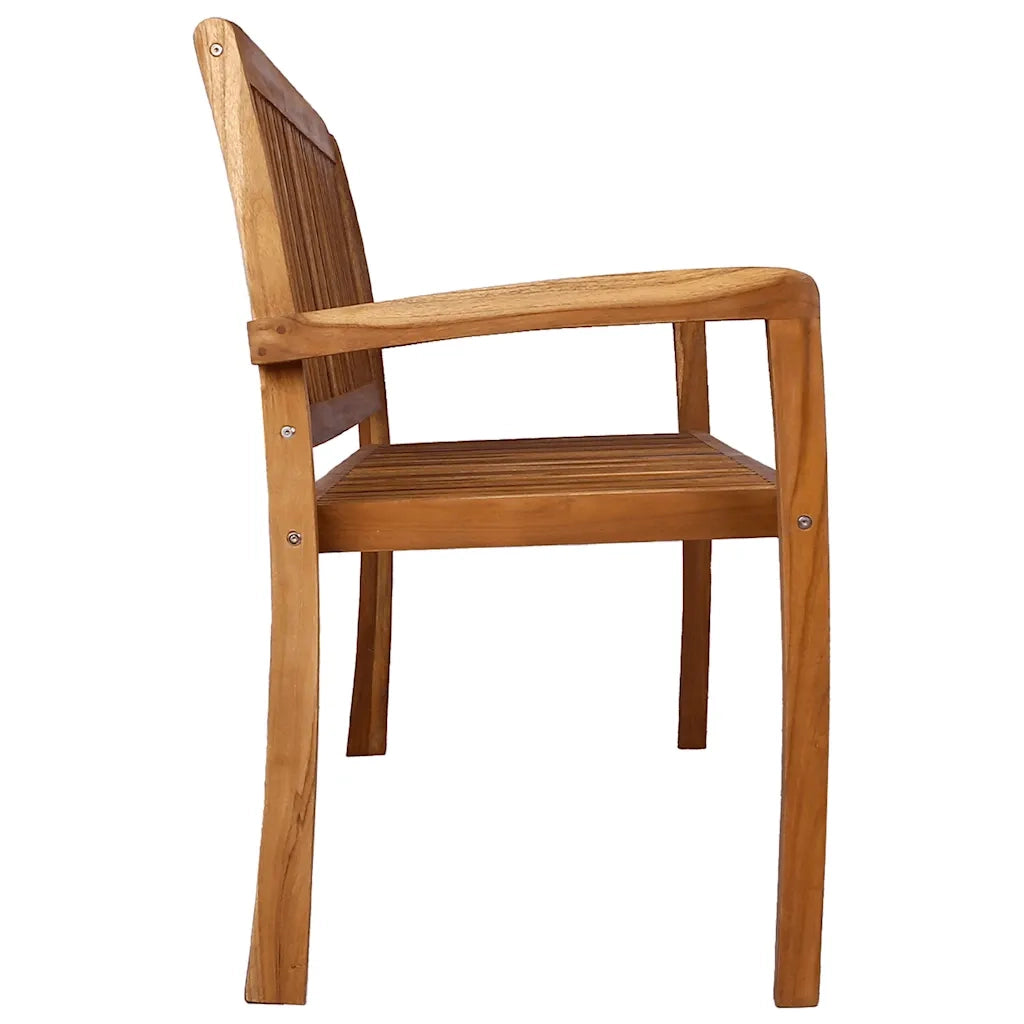 Panchina Giardino | Panca da Giardino Impilabile 3 Posti 159 cm Legno Massello Teak