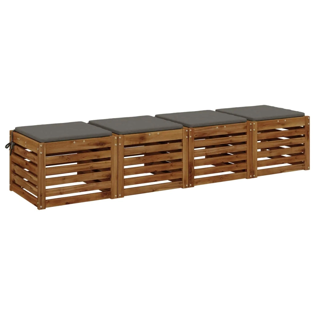 Cuscini per Sedia in 4 Pezzi SOEST 4 pz 100% Poliestere Grigio 944334