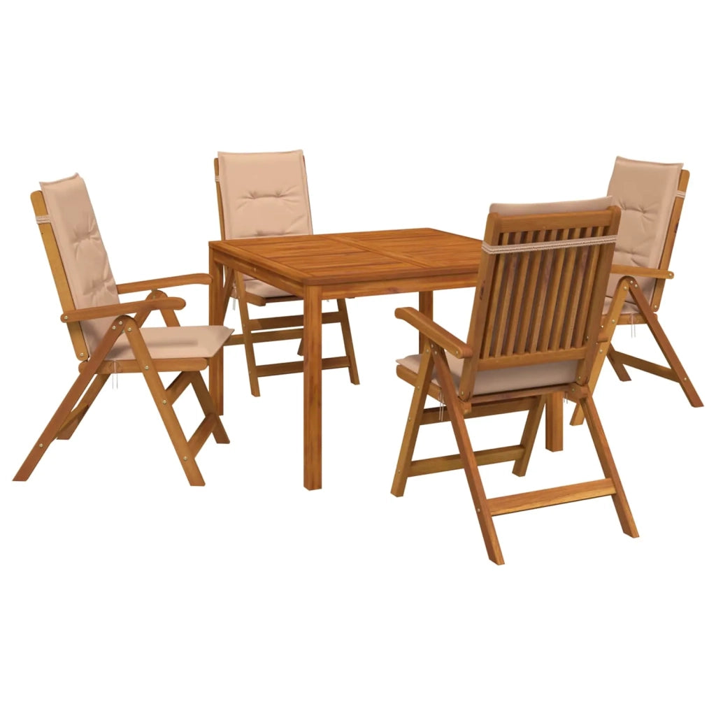 Set da pranzo da giardino 5 pezzi 5 pz Naturale 3434616