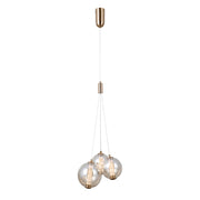 Lampadario Italux Butero oro, vetro ambra, LED 12W