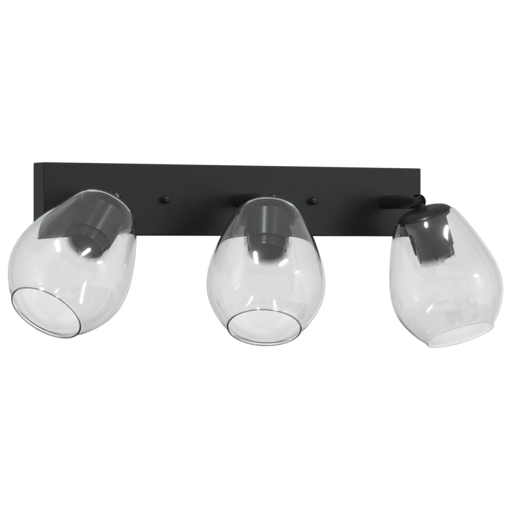 Faretti da soffitto con paralume in vetro regolabile in antracite, E27